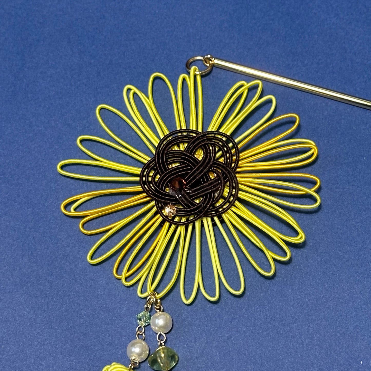 Sunflower Mizuhiki Hair Pin