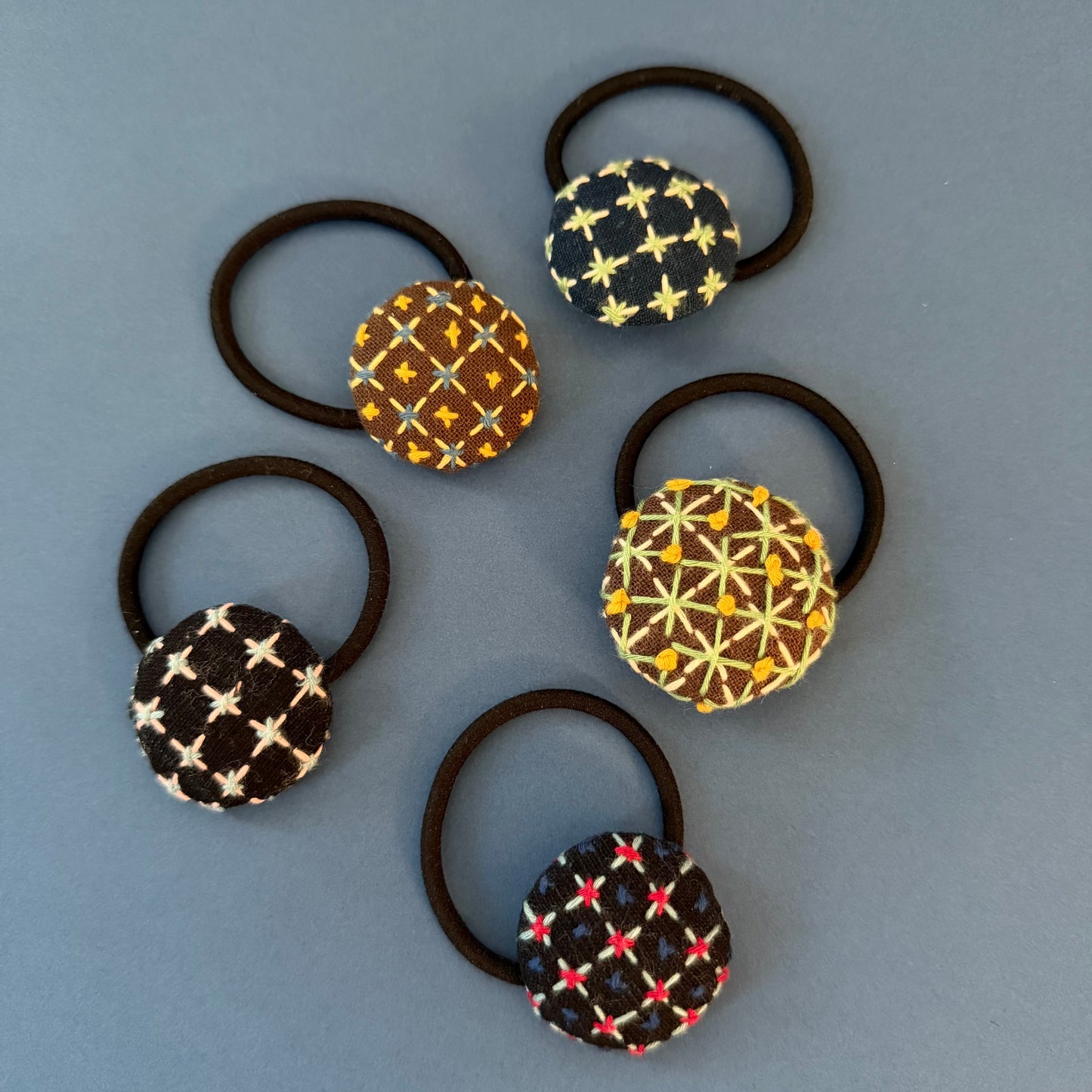 Small Sashiko Button Hair Band