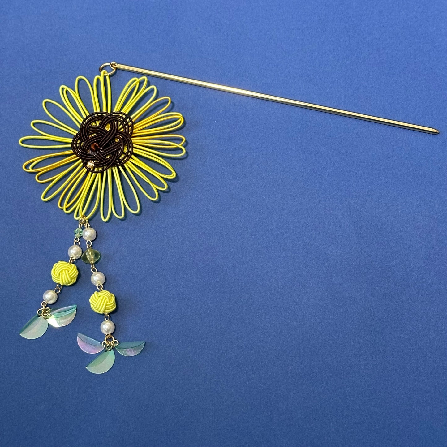 Sunflower Mizuhiki Hair Pin