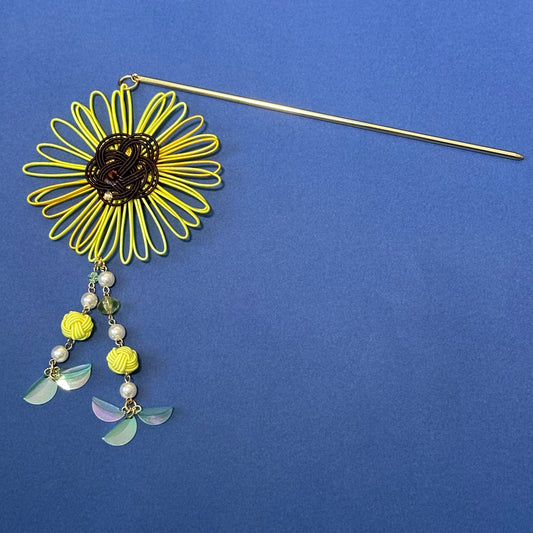 Sunflower Mizuhiki Hair Pin