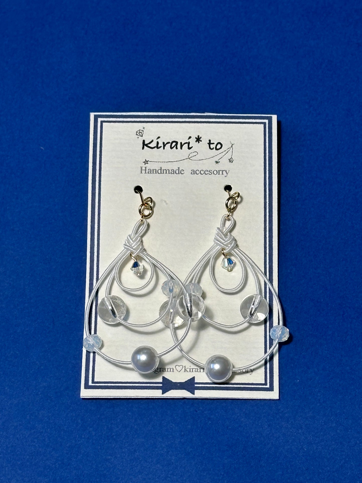 White Dewdrop Mizuhiki Earrings