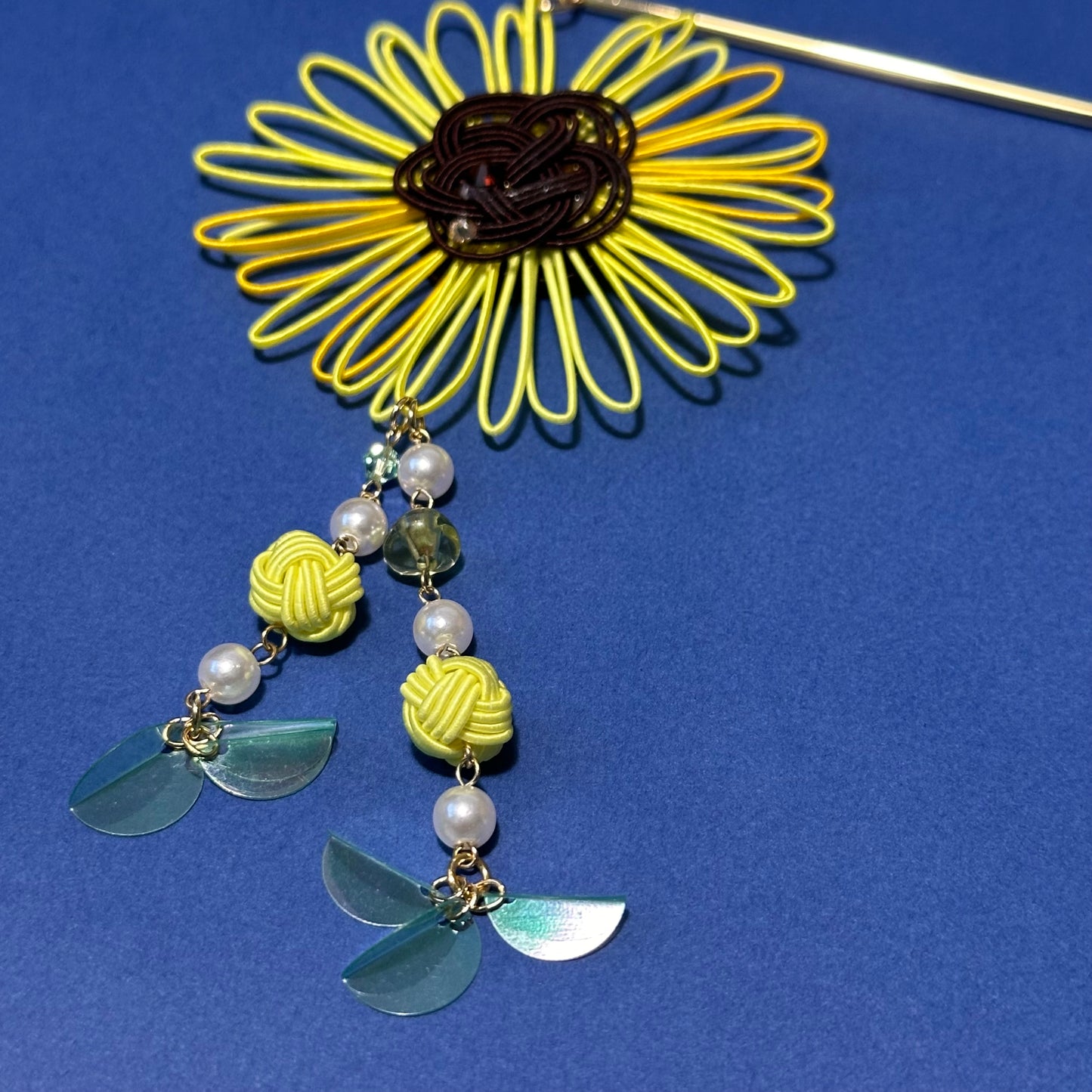 Sunflower Mizuhiki Hair Pin