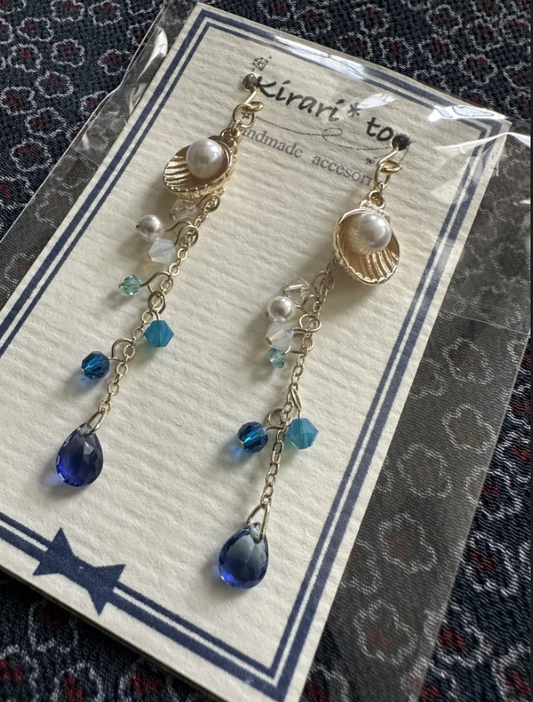 Summery Seaside Blue Earrings