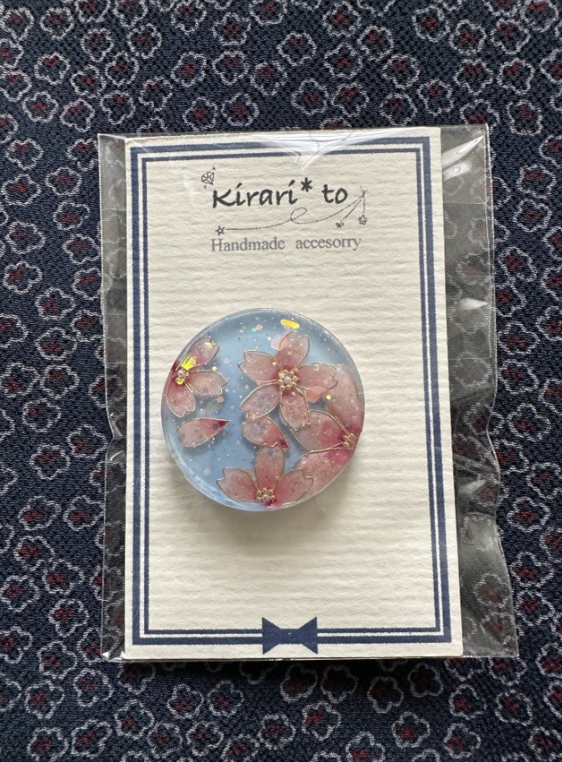 Spring Hair Tie — Falling Cherry Blossoms