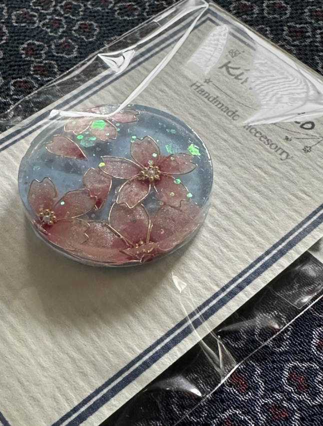 Spring Hair Tie — Falling Cherry Blossoms