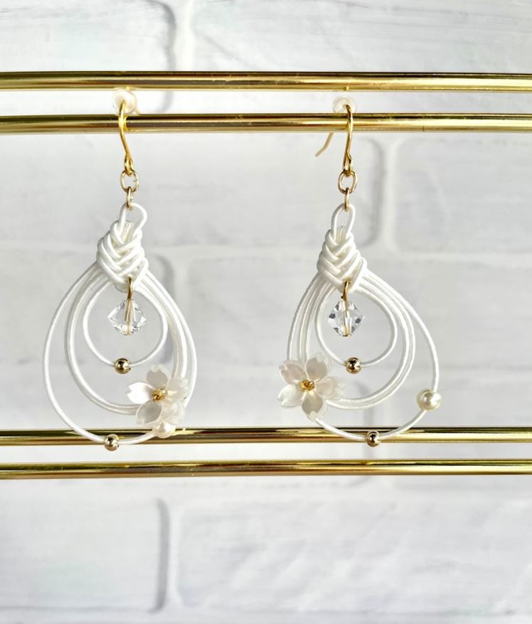 While Cherry Blossom Earrings